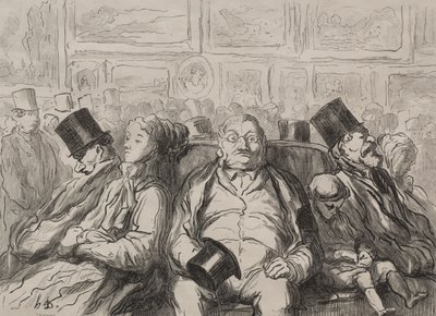 Moment of Rest in the Salon Carré by Honoré Daumier