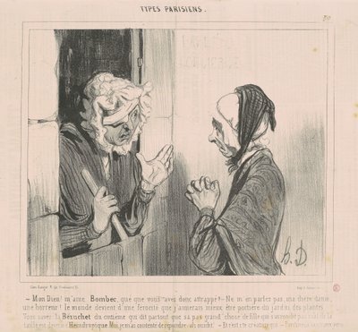 My God! Mrs. Bombec, what did you catch? by Honoré Daumier