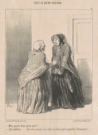My poor Azor who is dead! by Honoré Daumier
