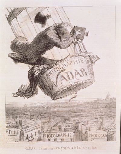 Nadar elevating Photography to the height of Art, published 1862 by Honoré Daumier