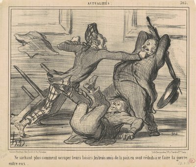 No Longer Knowing How to Use Their Leisure... by Honoré Daumier