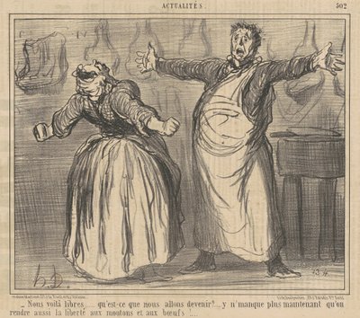 Here We Are Free... by Honoré Daumier