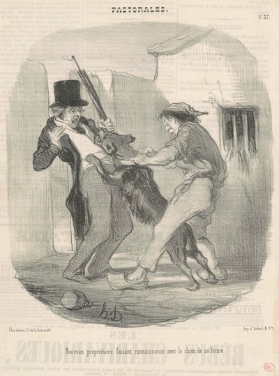 New Owner Getting Acquainted with the Dog by Honoré Daumier