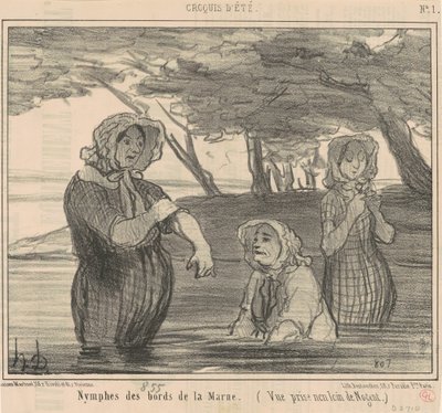 Nymphs by the Marene by Honoré Daumier