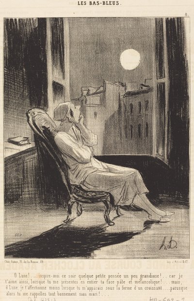 O Moon!... Inspire Me Tonight with Some Little Thought... by Honoré Daumier