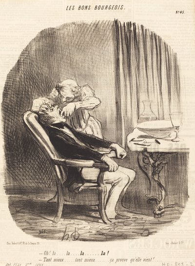 Oh! la... tant mieux... that proves she is coming! by Honoré Daumier