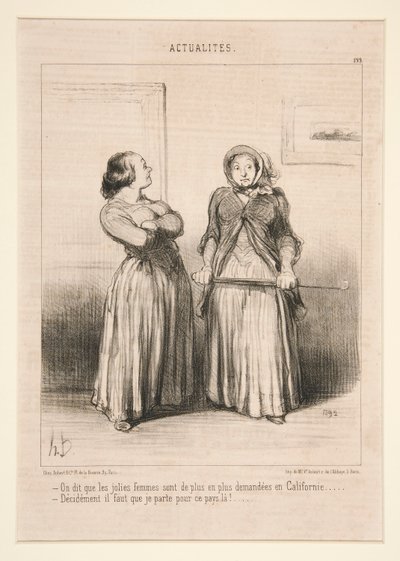 It is Said that Pretty Women are Increasingly in Demand in California by Honoré Daumier