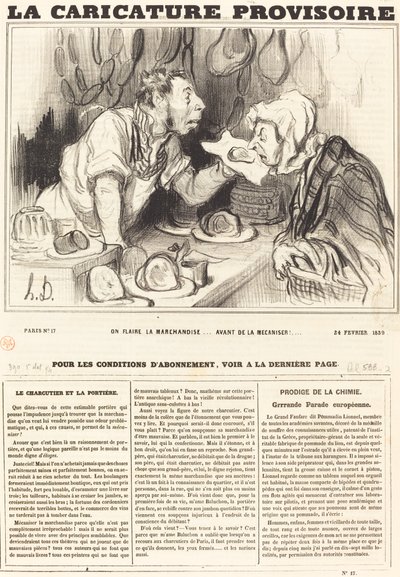 One Sniffs the Merchandise... Before Mechanizing It!... by Honoré Daumier