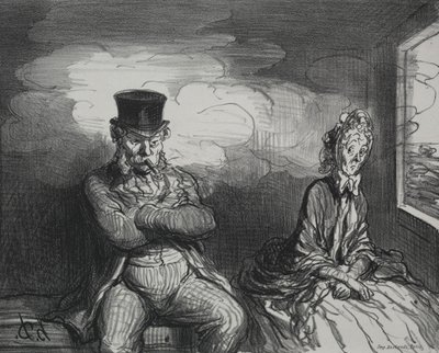 On the Train: A Pleasant Companion, 1862 by Honoré Daumier