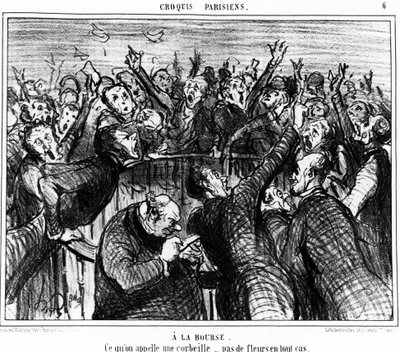 On the purse, What is called a basket, no flowers in any case: series of caricatures on the purse of Honore Daumier. “Charivari” by Honoré Daumier