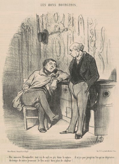 Yes, Mr. Fremouillet, everything is going from bad to worse... by Honoré Daumier