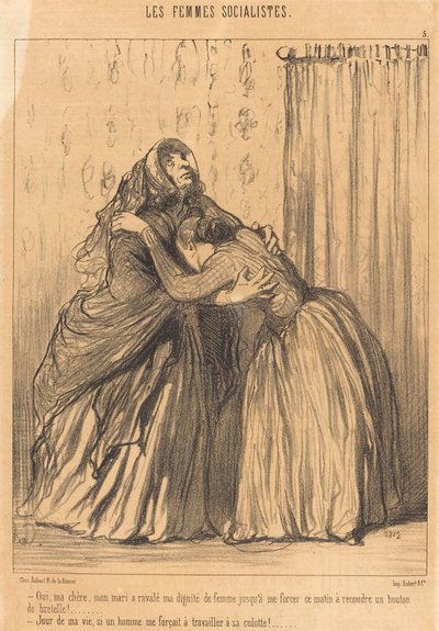 Yes, my dear, my husband has swallowed my dignity... by Honoré Daumier