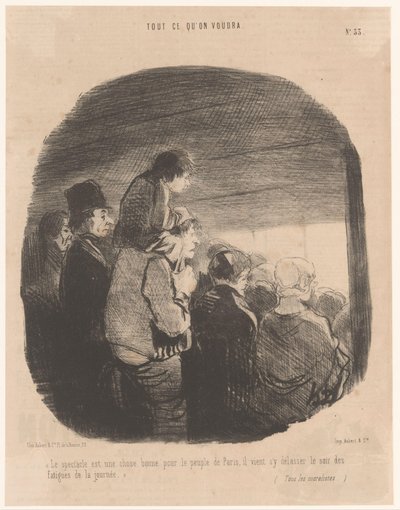 Parisians Watching a Performance by Honoré Daumier