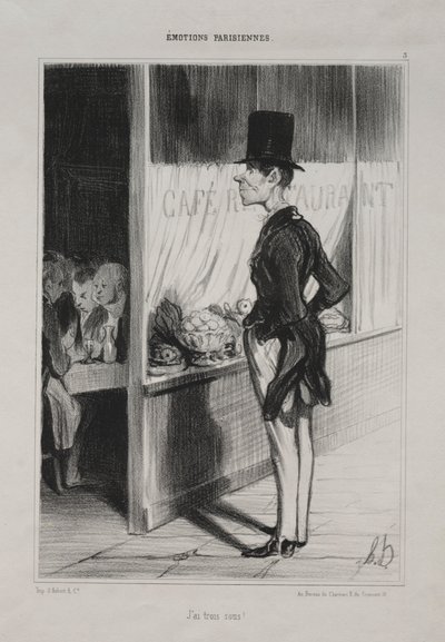 Parisian Emotions, Plate 3: I Have Three Sous! by Honoré Daumier