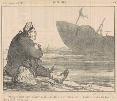Passenger Having Paid... to Go to New York... by Honoré Daumier