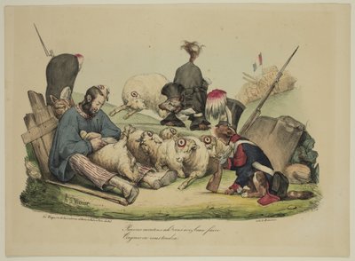 Poor sheep Ah! No matter what you do... you will always be sheared by Honoré Daumier