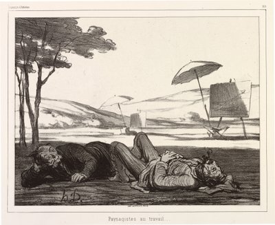 Landscape Artists at Work by Honoré Daumier