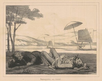 Landscape Artists at Work by Honoré Daumier