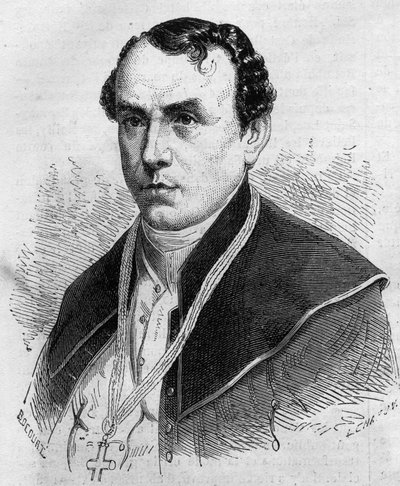 Portrait of Sigismond Felix Felinski, Archbishop of Warsaw. Engraving in 