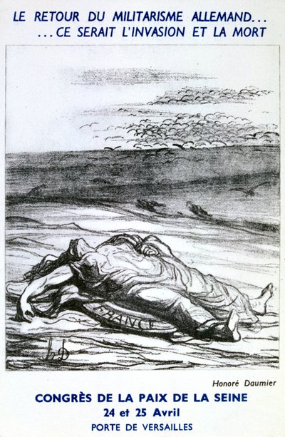 Postcard Advertising the Congress of Peace of the Seine, Paris by Honoré Daumier