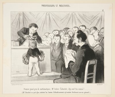 First Grand Prize in Mathematics, Mr. Isidore Cabuchet? #12 of Professors and Brats by Honoré Daumier