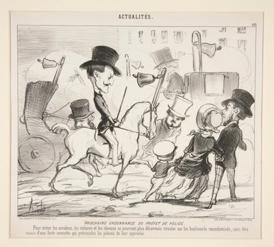 Next Ordinance of the Police Prefect (To avoid accidents) by Honoré Daumier