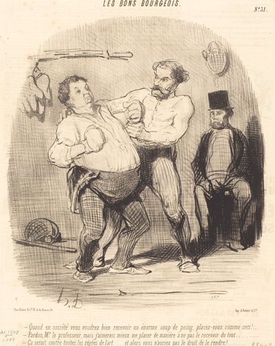 When in Society You Will Kindly Receive a... Blow... by Honoré Daumier