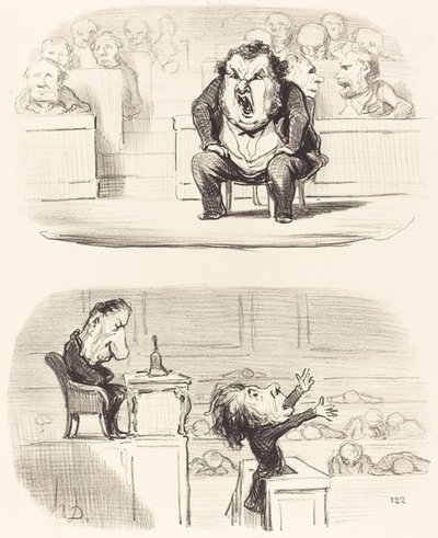 When a Boring Speaker Takes the Podium by Honoré Daumier