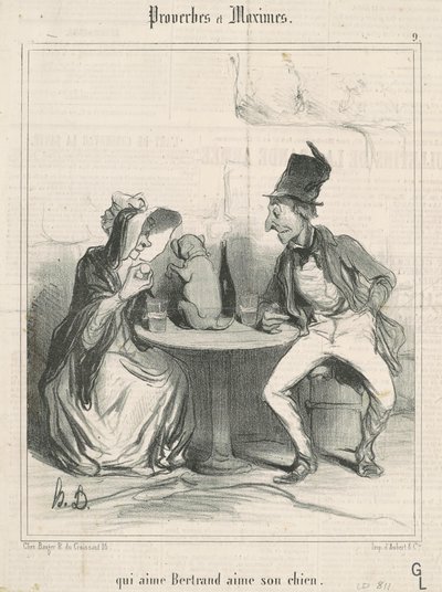 Who Loves Bertrand Loves His Dog by Honoré Daumier