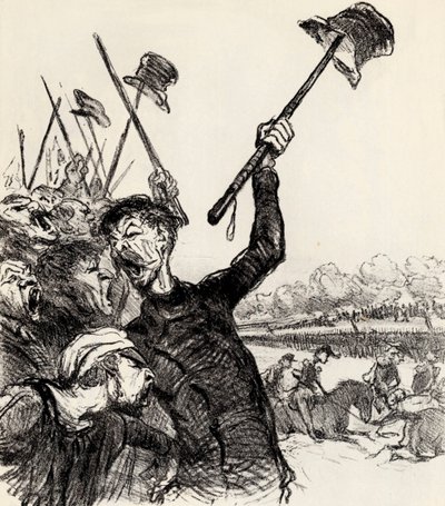 Ratapoil and his staff: Long live the Emperor! by Honoré Daumier