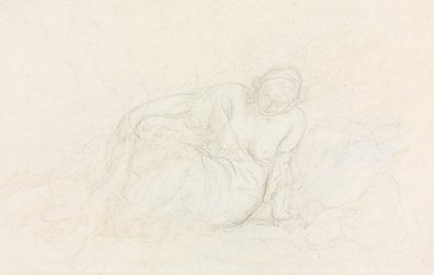 Reclining Woman Leaning on Her Arm, verso, 1855-60 by Honoré Daumier