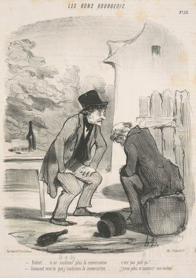 Robert... you no longer support the conversation... by Honoré Daumier