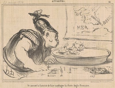 Indulging in the Fantasy of Shipwrecking... by Honoré Daumier