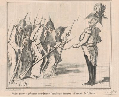 Russian Soldiers Preparing... by Honoré Daumier