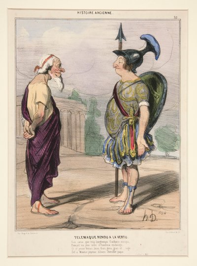 Telemachus Returned to Virtue. His heart, which Eucharis occupied for too long by Honoré Daumier
