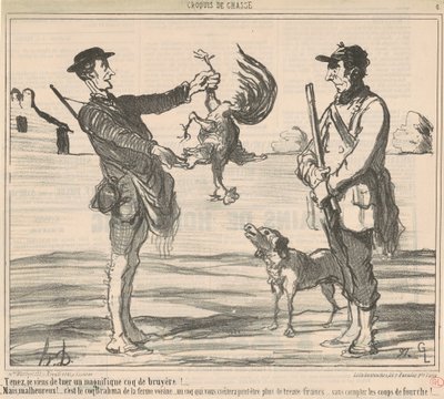 Here, I just killed a magnificent... by Honoré Daumier