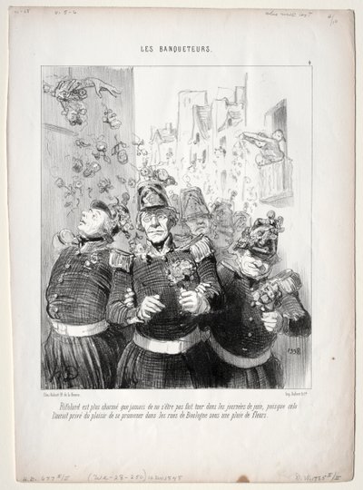 The Banqueters, plate 4: Rifolard is more charming than ever... by Honoré Daumier