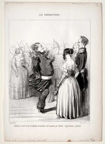 The Banqueters, Plate 5: Rifolard Opens the Ball by Honoré Daumier