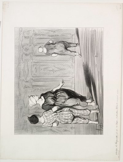 The Bathers, Plate 15: It is Her Again, a Pretty Fashion, Madame Coquardeau! by Honoré Daumier