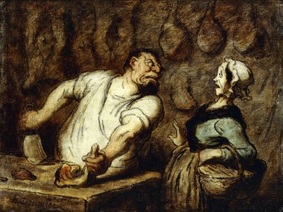 The Butcher at the Montmartre Market by Honoré Daumier