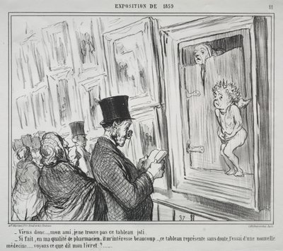 The Exhibition of 1859 (plate 11): Come here, my friend, I do not find this painting beautiful by Honoré Daumier