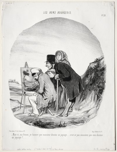 The Good Bourgeois, Plate 23: But Yes, My Dear, I Assure You That This Gentleman is Drawing by Honoré Daumier