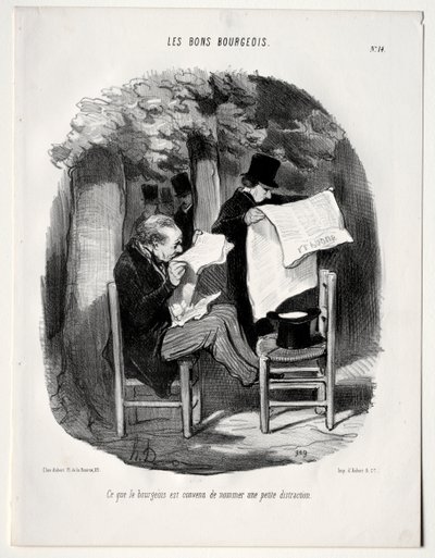 The Good Bourgeois, plate 14: What the bourgeois consider a distraction by Honoré Daumier