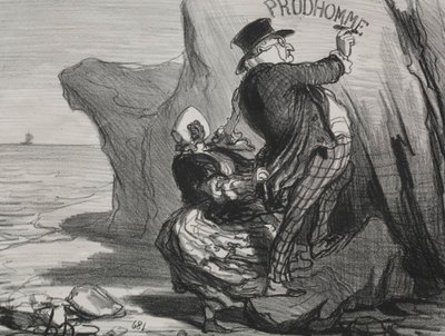 The Good Bourgeois plate 3: I want to leave an imperishable monument of our visit, 1854 by Honoré Daumier