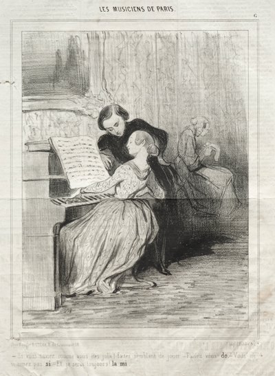 The Musicians of Paris, plate 6: If you knew how pretty you are! by Honoré Daumier