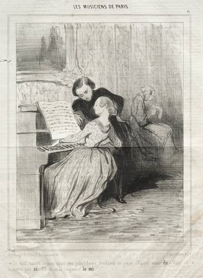 The Musicians of Paris, Plate 6: If You Knew How Pretty You Are! by Honoré Daumier