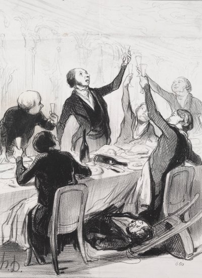 The Philanthropists of the Day, plate 8: A 43rd Toast to the Temperance Society, 1844 by Honoré Daumier