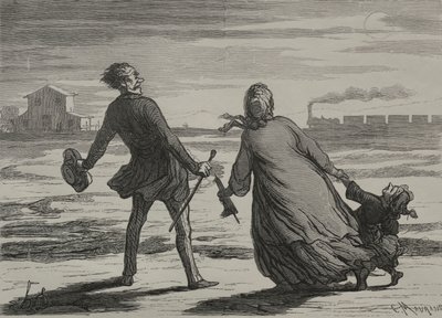 The Railway: Too Late by Honoré Daumier