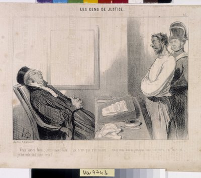 The people of justice. Cartoon by Honore Daumier (1808-1879). Extract from the newspaper Le Charivari, Musee des Beaux Arts, Palais Longchamp, Marseille by Honoré Daumier