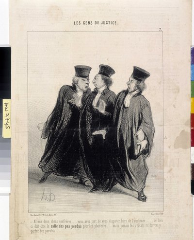 The People of Justice. Cartoon by Honore Daumier (1808-1879), 37.5x28. Extract from the Newspaper 